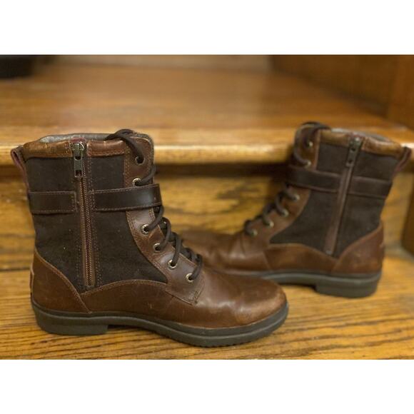 UGG Women's Kesey Chestnut Brown Leather Waterproof Boots 1005264 Women’s 8 - Picture 6 of 9